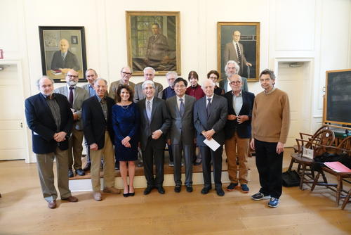FAS Dean Tamar Gendler, President Peter Salovey, and Yale College Dean Marvin Chun with retiring faculty members.