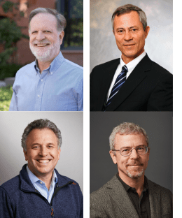 Clockwise from top left: Portraits of Steven Berry, Gary Brudvig, Mark Hochstrasser, and Jonathan Ellman.