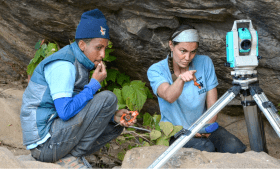 Paleoanthropologist Jessica Thompson, right, has served as the principal investigator at sites in Malawi, a developing country in southeastern Africa