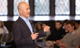 Hwansoo Kim, a professor of religious studies with a secondary appointment in East Asian languages and literatures, is helping to guide the university’s expansion of Korean studies. Photo credit: Allie Barton.