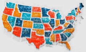 Map of United States.