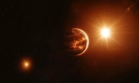 AI-generated illustration of a "hot Jupiter," a large, intensely hot planet about the size of Jupiter or Saturn. Image credit: Michael Helfenbein