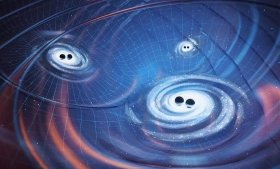 An illustration of the proposed network of gravitational waves. Image credit: NANOGrav