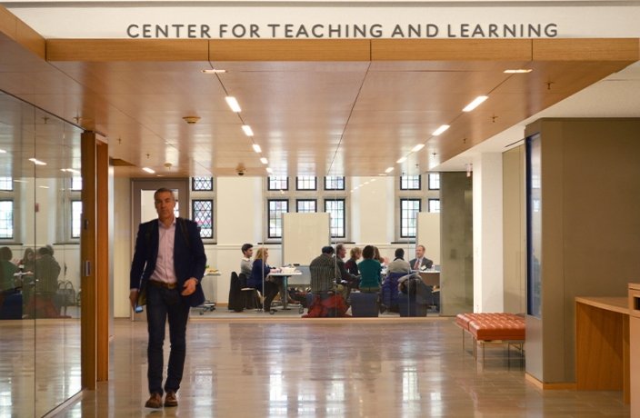 The entrance of the Poorvu Center for Teaching and Learning