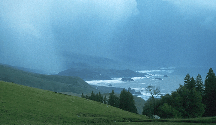 A storm darkens the sky at the mouth of the Russian River, north of Bodega Bay, Calif. The storm was driven by an “atmospheric river” over California.