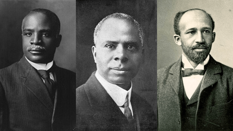 Famed 19th century sociologists Kelly Miller, Monroe Nathan Work, and W.E.B. Du Bois