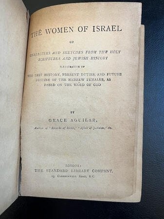 A page of Grace Aguilar’s book Women of Israel 