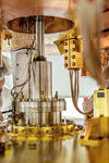 Researchers work on the cryostat for CUORE experiment