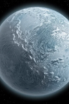 AI-generated image of an Earth covered in ice, created and edited by Michael S. Helfenbein